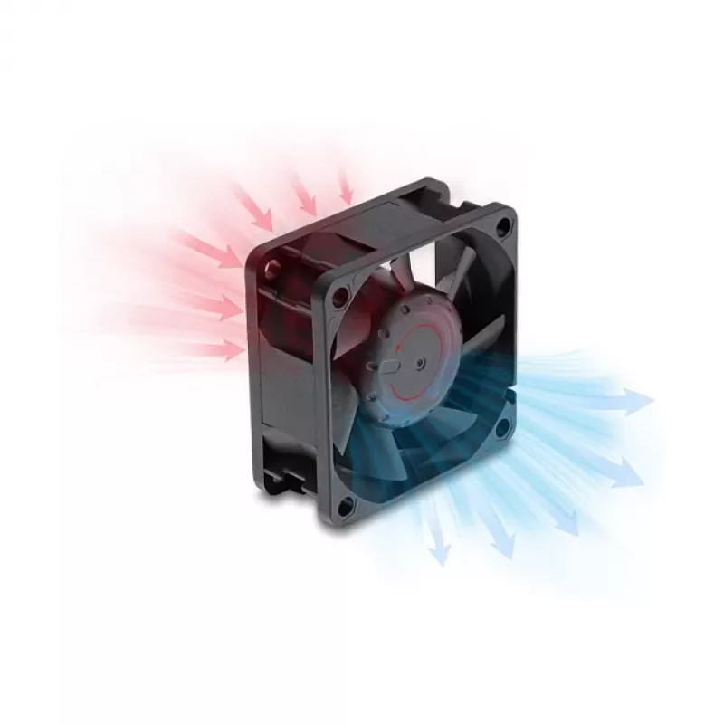 Delock Ašinis ventiliatorius 48V DC 60x60x25mm su 2 kontaktų jungtimi Black