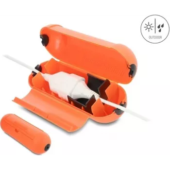 Delock kabelių jungčių apsaugos dėžutė IP44 su pakabinimo kabliu, oranžinė 91729