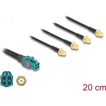 Delock kabelis Mini FAKRA Z moteriškas Quad į 4 x SMA vyriškas 0,2 m RG-174 90283