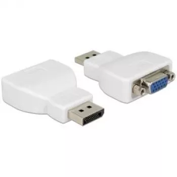 Delock DisplayPort 1.2 vyriškas į VGA moteriškas aktyvus adapteris baltas 65568
