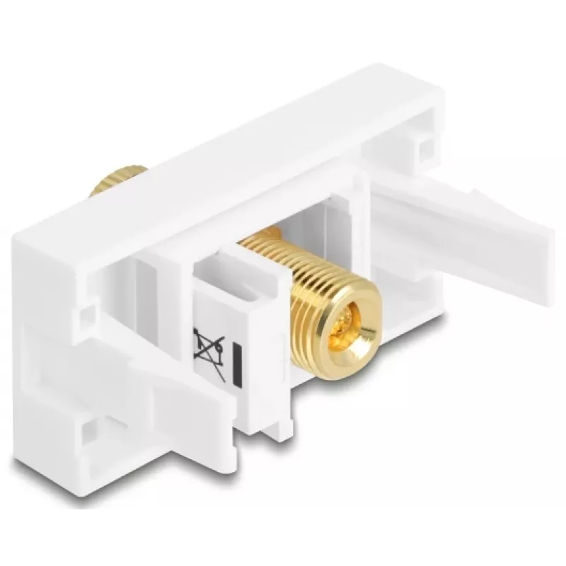 Delock Easy 45 modulis su gnybtų stulpeliais ir srieginėmis jungtimis, raudonas/baltas (90901)