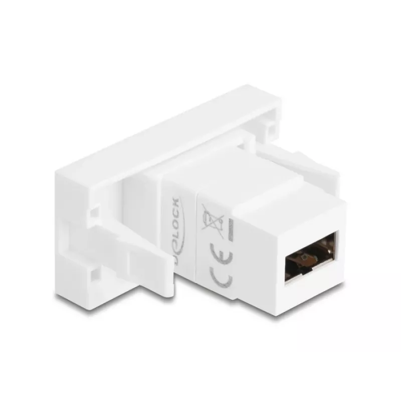 Delock Easy 45 modulis EASY-USB 2.0 Type-A moteriškas į EASY-USB Type-A moteriškas baltas 90866
