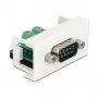 Delock Easy 45 įsmaigomasis modulis D-Sub 9 kontaktų kištukas į 10 kontaktų gnybtų bloką, baltas RAL 9003 81351