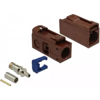 DeLOCK FAKRA F lizdas 25 mm (ilgas) presavimui - Riešuto rudos spalvos, RAL 8011 89690