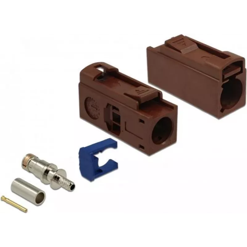 DeLOCK FAKRA F lizdas 25 mm (ilgas) presavimui - Riešuto rudos spalvos, RAL 8011 89690