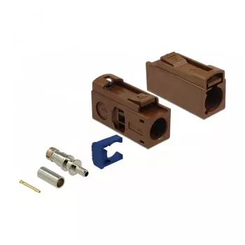 DeLOCK FAKRA F lizdas 25 mm (ilgas) presavimui - Riešuto rudos spalvos, RAL 8011 89690