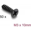 Delock ventiliatorių varžtų rinkinys M3 x 10 mm, 50 vienetų, juodas 60986