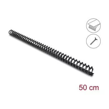 Delock Lankstus kabelių kanalas su lipniu pagrindu ir varžtais 25 x 26 mm - ilgis 50 cm juodas