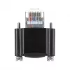 Delock GigE kameros kabelis RJ45 90° kampuotas su varžtais į RJ45 Cat.6 S/FTP 10 m juodas