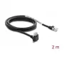 Delock GigE kameros kabelis RJ45 kištukas 90° kampu su varžtais į RJ45 kištuką, Cat.6 S/FTP, 2m, Black