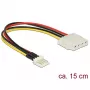 DeLOCK vidinis maitinimo adapterio kabelis Molex 4 kontaktų moteriškas į Mini-Power 4 kontaktų vyriškas 15 cm 85456