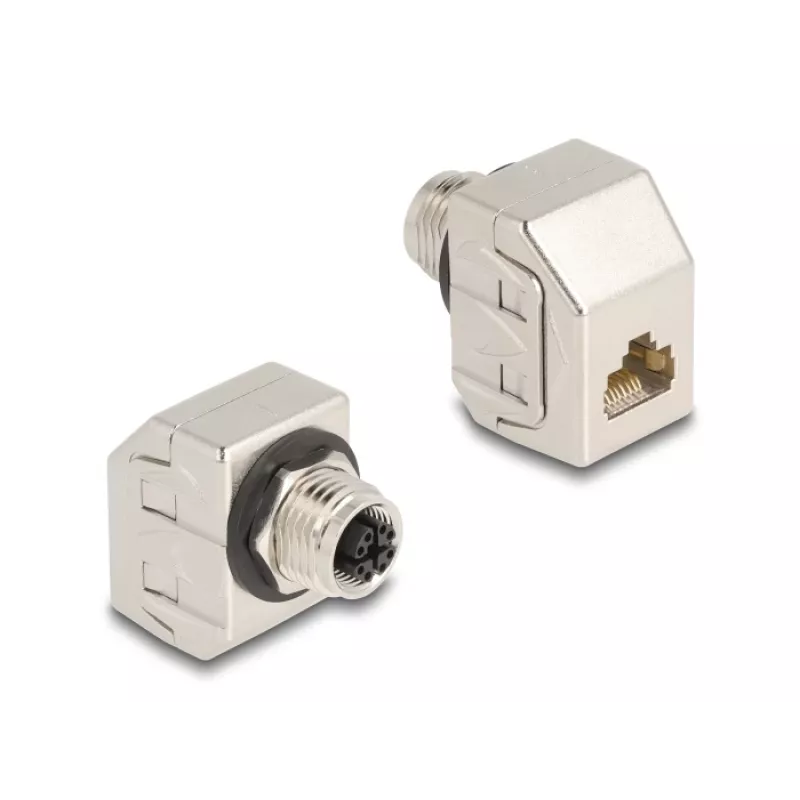 Delock M12 adapteris X-Coded 8 kontaktų moteriškas į RJ45 moterišką Cat.6A STP metalinis 60685