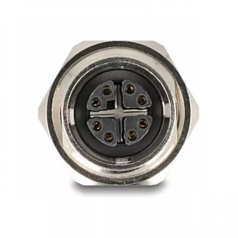 Delock M12 adapteris X-Coded 8 kontaktų moteriškas į RJ45 moterišką Cat.6A STP metalinis 60685