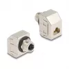 Delock M12 adapteris X-Coded 8 kontaktų moteriškas į RJ45 moterišką Cat.6A STP metalinis 60685