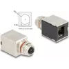 Delock M12 adapteris X-koduotas 8 kontaktų moteriškas į RJ45 moterišką Cat.6A STP ekranuotas tiesus