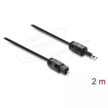 Delock optinis garso kabelis – Mini TOSLINK 3.5mm į TOSLINK, 2m, juodas
