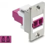 Delock skydinio montavimo LC duplex jungtis, daugiamodis OM4, sidabrinis korpusas, violetinės jungtys 91100