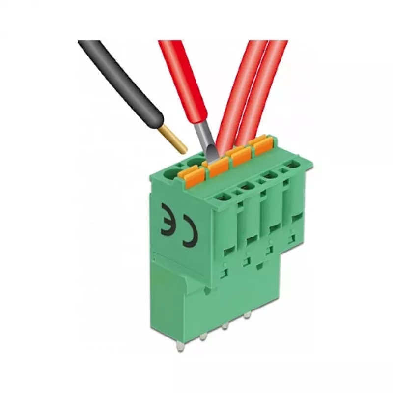 Delock PCB gnybtų blokų rinkinys 4 kontaktų 5,08 mm žingsniu vertikalus (66501)