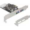 Delock PCI Express x1 plokštė su 2 x USB 3.2 Gen 1 Type-A, žemo profilio