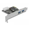 Delock PCI Express x1 plokštė su 2 x USB 3.2 Gen 1 Type-A, žemo profilio
