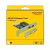 Delock PCI Express x1 plokštė su 2 x USB 3.2 Gen 1 Type-A, žemo profilio