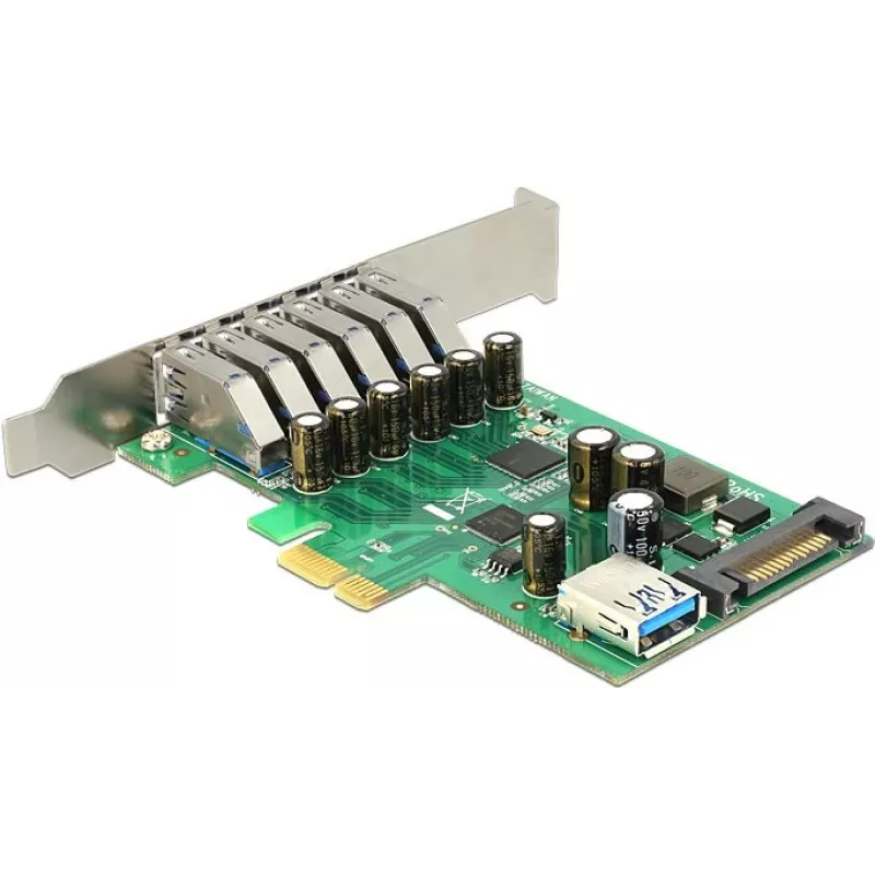Delock PCI Express x1 plokštė su 6 išoriniais + 1 vidiniu USB 3.0