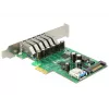 Delock PCI Express x1 plokštė su 6 išoriniais + 1 vidiniu USB 3.0