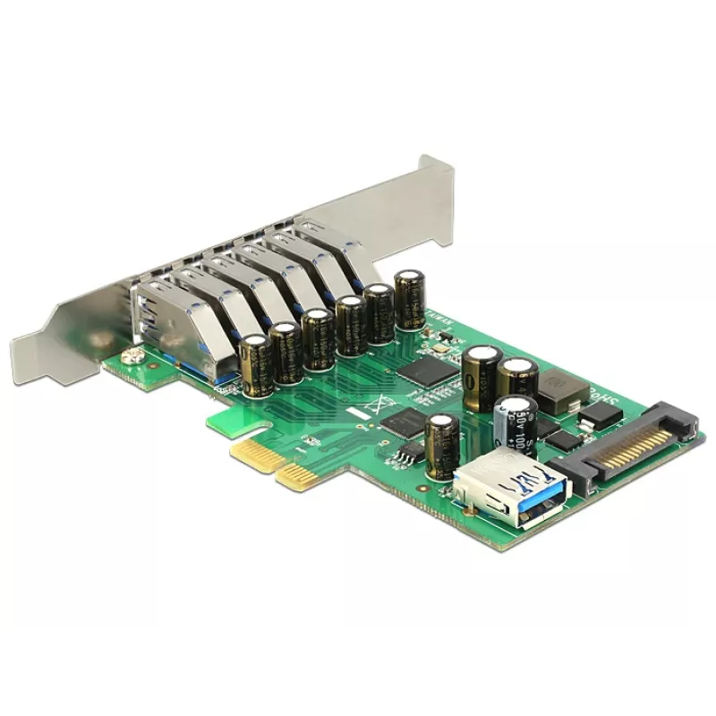 Delock PCI Express x1 plokštė su 6 išoriniais + 1 vidiniu USB 3.0