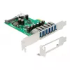 Delock PCI Express x1 plokštė su 6 išoriniais + 1 vidiniu USB 3.0