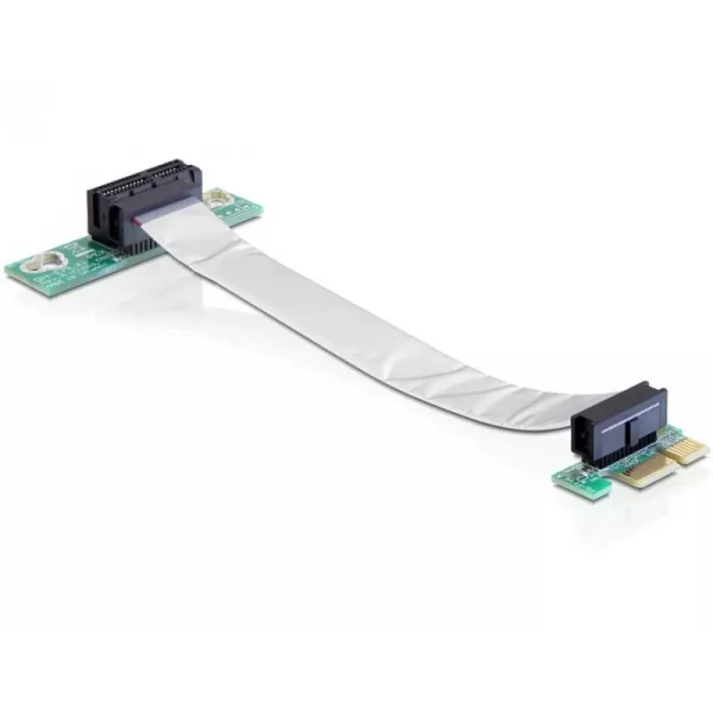 Delock PCI Express x1 į x1 prailginimo plokštė su lanksčiu kabeliu, 13 cm, kairės orientacijos
