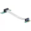 Delock PCI Express x1 į x1 prailginimo plokštė su lanksčiu kabeliu, 13 cm, kairės orientacijos