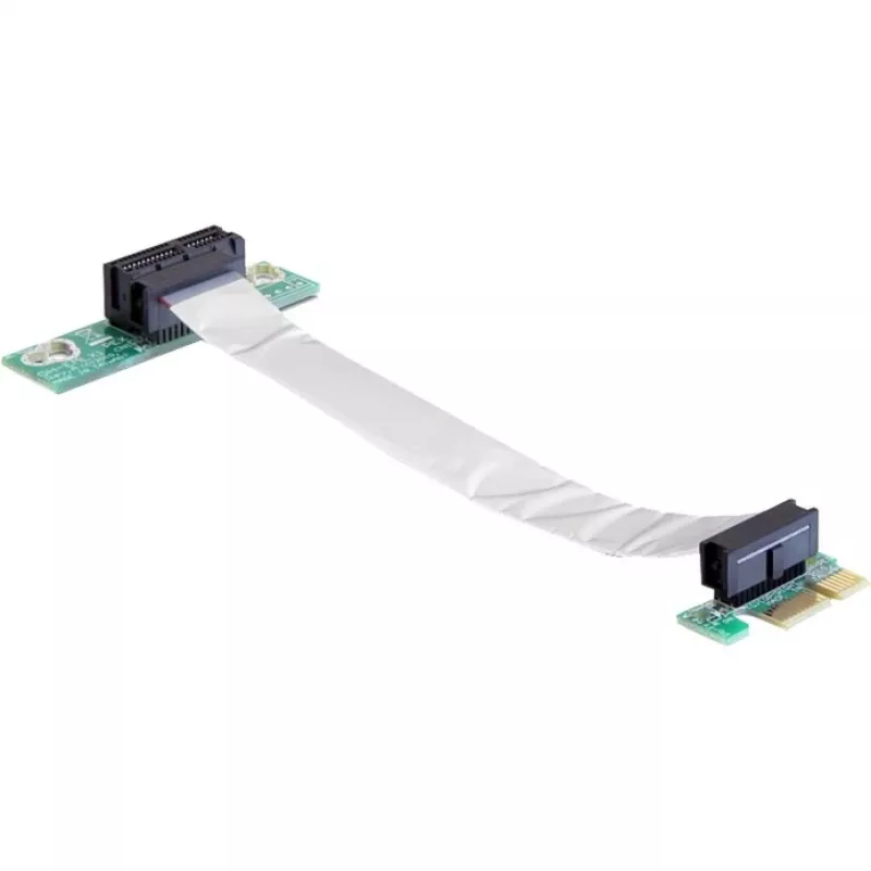 Delock PCI Express x1 į x1 prailginimo plokštė su lanksčiu kabeliu, 13 cm, kairės orientacijos