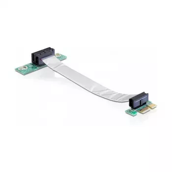 Delock PCI Express x1 į x1 prailginimo plokštė su lanksčiu kabeliu, 13 cm, kairės orientacijos