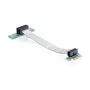 Delock PCI Express x1 į x1 prailginimo plokštė su lanksčiu kabeliu, 13 cm, kairės orientacijos
