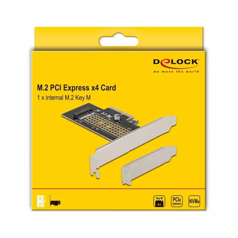 Delock PCI Express x4 plokštė į 1 x vidinį NVMe M.2 Key M 80 mm - žemo profilio formatas 90047