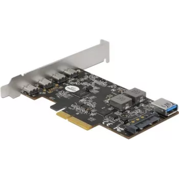 Delock PCI Express x4 plokštė su 4 x USB Type-C + 1 x USB Type-A - SuperSpeed USB 10 Gbps - Low Profile formatas, USB valdiklis