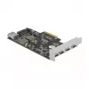 Delock PCI Express x4 plokštė su 4 x USB Type-C + 1 x USB Type-A - SuperSpeed USB 10 Gbps - Low Profile formatas, USB valdiklis