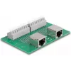 Delock RJ45 2 x moteriški į 2 x gnybtų blokas su mygtuku DIN bėgiui (66994)