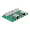 Delock RJ45 2 x moteriški į 2 x gnybtų blokas su mygtuku DIN bėgiui (66994)