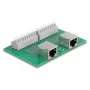 Delock RJ45 2 x moteriški į 2 x gnybtų blokas su mygtuku DIN bėgiui (66994)