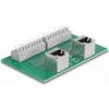 Delock RJ45 2 x moteriški į 2 x gnybtų blokas su mygtuku DIN bėgiui kampuotas (66995)