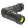 Delock RJ45 moterų į RJ45 moterų Cat.6 mova su M23 x 1,5 mm sriegiu, 90° kampu, IP68 dulkėms ir vandeniui atspari, juoda