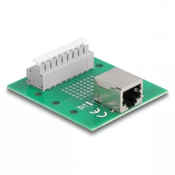 Delock RJ45 lizdas į gnybtų bloką su mygtuku DIN bėgiui 66992