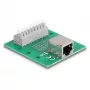 Delock RJ45 lizdas į gnybtų bloką su mygtuku DIN bėgiui 66992