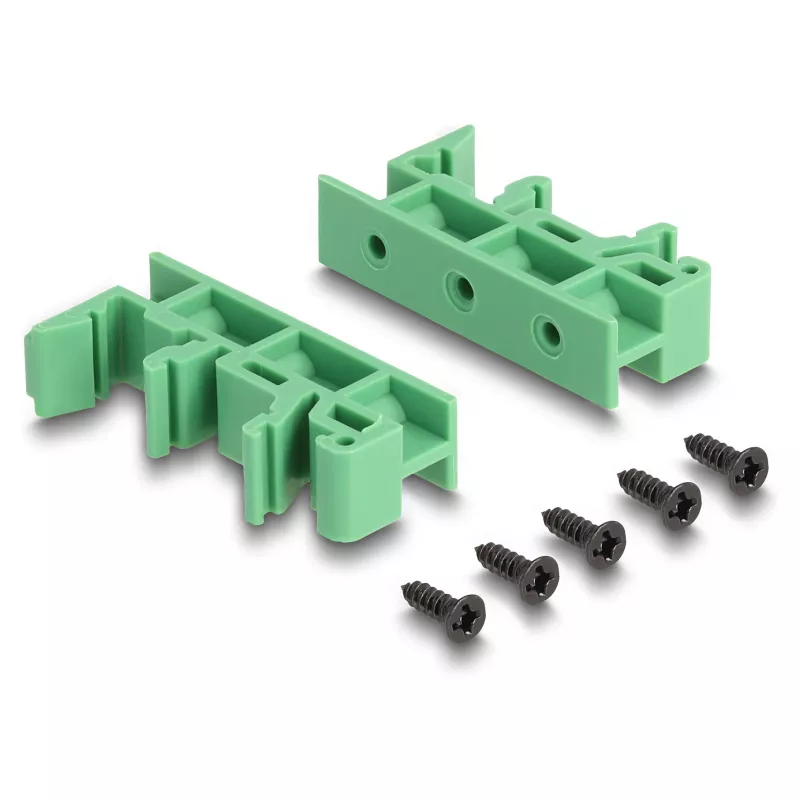 Delock RJ45 lizdas į gnybtų bloką su mygtuku DIN bėgiui kampuotas (66993)