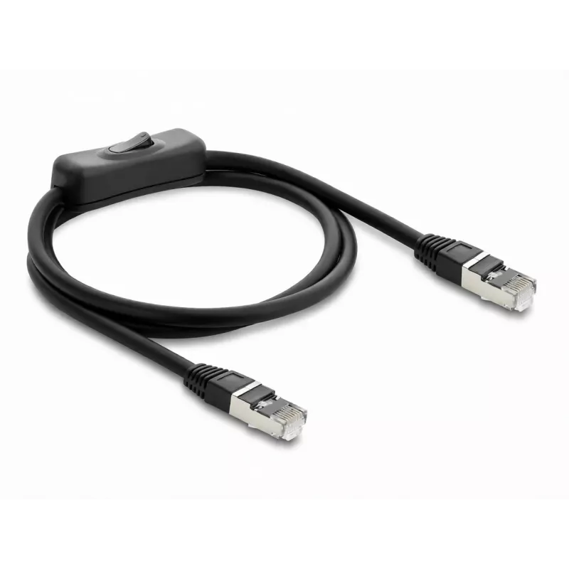 Delock RJ45 Patch Cable Cat.6 F/UTP 1 m Black with Switch