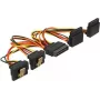 DeLOCK SATA maitinimo skirstytuvas 15cm 1x SATA 15-pin Male į 2x SATA 15-pin Female fiksatorius/metalu spaustukas 3.3V/5V/12V juodas/geltonas/raudonas/oranžinis 60153