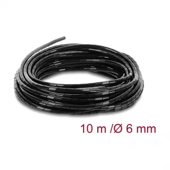 Delock Spiralinis kabelių vamzdis 6 mm skersmuo 10 m juodas