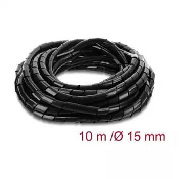 Delock spiralinis kabelių apvyniojimas 15 mm skersmuo 10 m juodas