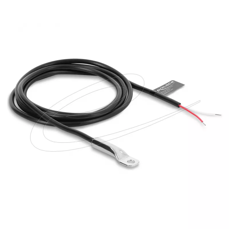 Delock temperatūros jutiklio kabelis M4 NTC 10 kOhm B25/50 3950K 1 m PVC juodas